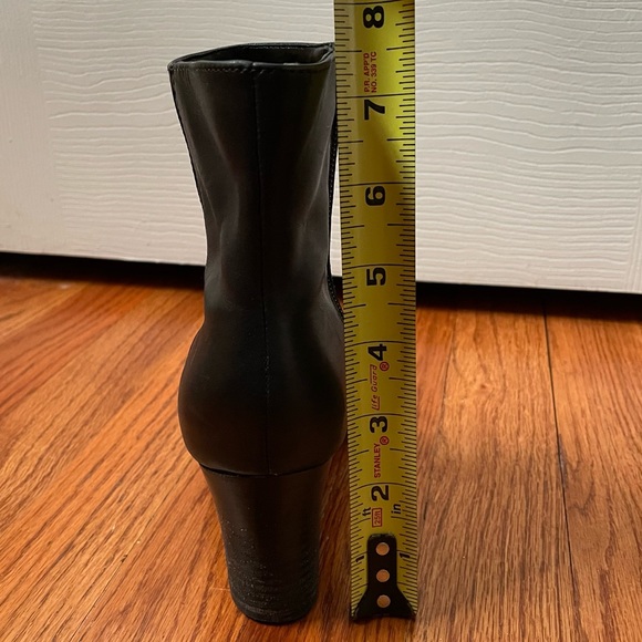 Square Toe Heeled Ankle Leather Boots Black Size 5 a.n.a - Picture 15 of 16